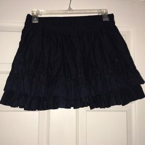 Abercrombie & Fitch navy mini skirt w/ lace